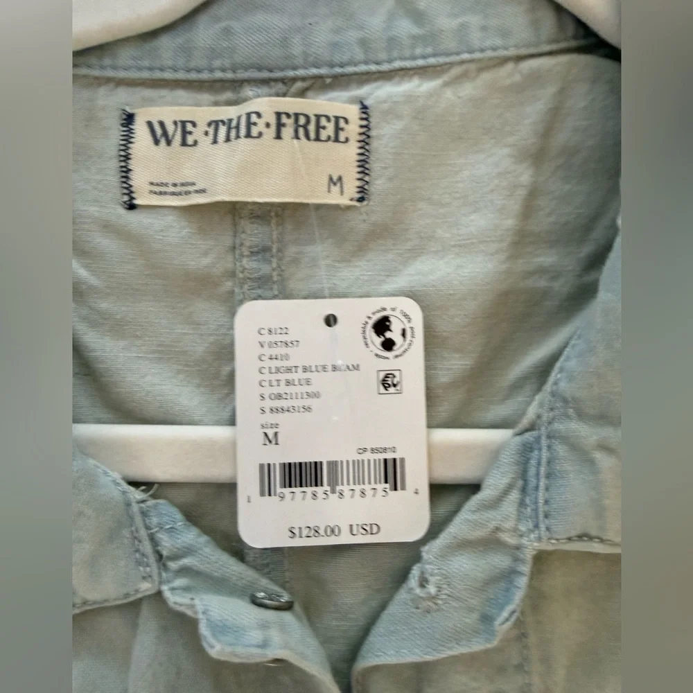 NEW FREE PEOPLE margarita jumpsuit in light blue size medium - Picture 5 of 8